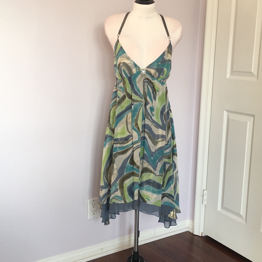 100% Silk Halter-Style Dress